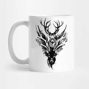 Stag Deer Wild Animal Nature Illustration Art Tattoo Mug